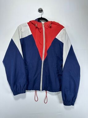 Forever 21 Colorblock Windbreaker Jacket Retro 90s Sporty Streetwear Size S